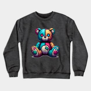 Rainbow creepy teddy bear Crewneck Sweatshirt